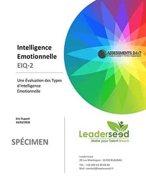 Page de garde d’un rapport EIQ-2 proposé par Leaderseed, une évaluation approfondie des types d’intelligence émotionnelle pour mieux comprendre et développer les compétences émotionnelles.